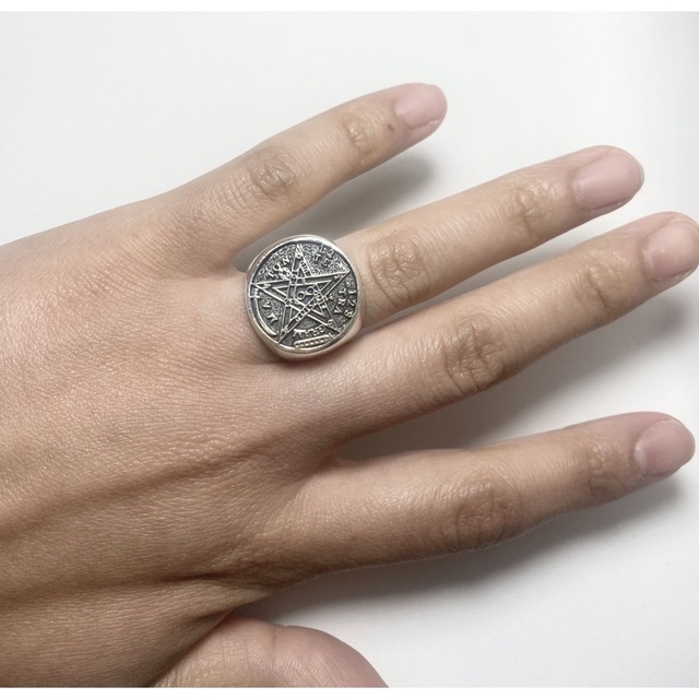 テトラグラマトン　魔術師　オーバルシルバー925リング 銀指輪　Aヴィ8-16号 メンズのアクセサリー(リング(指輪))の商品写真