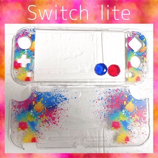 ニンテンドースイッチ(Nintendo Switch)のペンキ柄　可愛い♡Switch liteケースカバー スイッチライト　キラキラ✨(その他)