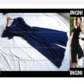 イング(INGNI)の本日限り2600円🌟INGNI★肩開きJZガウチョ/コンビネゾン紺(オールインワン)