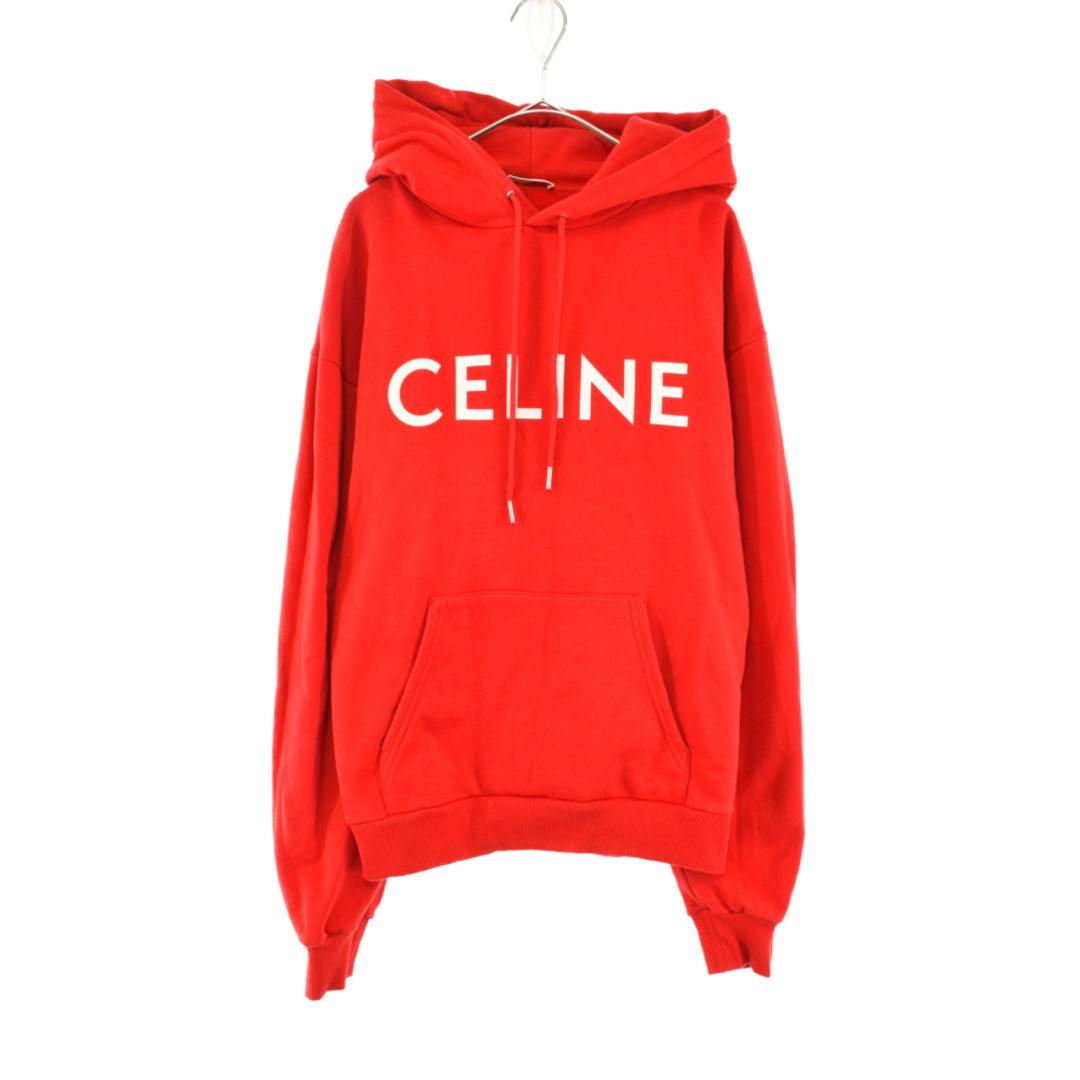 CELINE セリーヌ 21SS ロゴプリントデザイン スウェット パーカー レッド 2Y321052H