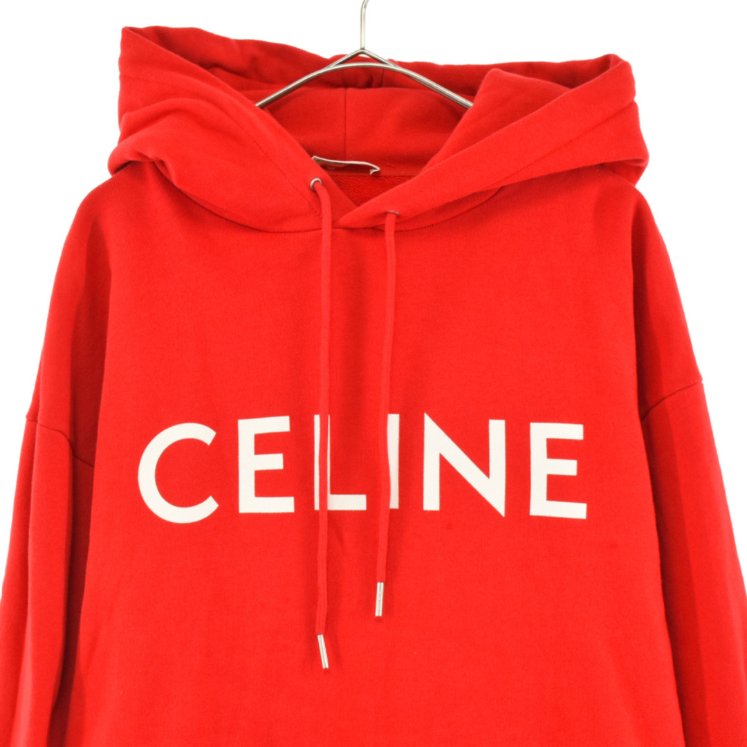 CELINE セリーヌ 21SS ロゴプリントデザイン スウェット パーカー レッド 2Y321052H