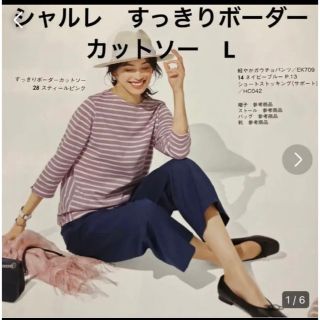 シャルレ(シャルレ)の専用です　シャルレボーダーカットソー　L(カットソー(長袖/七分))