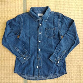 マックハウス(Mac-House)のNavy　デニムシャツ　150(ブラウス)