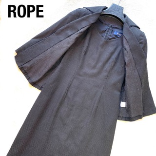 ロペ(ROPE’)の【ROPE】ロペ ワンピーススーツ 小ドット柄 黒 [７AR(S相当)] (礼服/喪服)