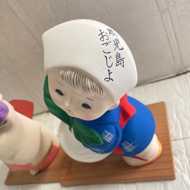 人形 陶器 置物 オブジェ 飾り物 昭和レトロ レトロ 2点セットの 人形 陶器 置物 オブジェ 飾り物 昭和レトロ レトロ 2点セットの