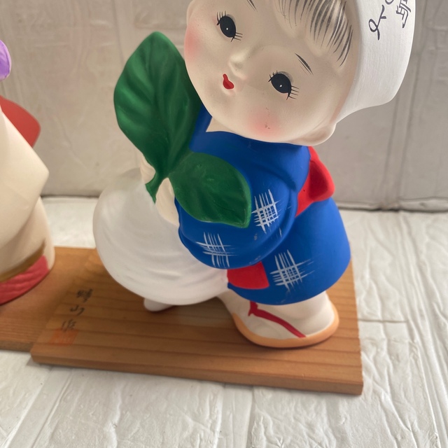 人形 陶器 置物 オブジェ 飾り物 昭和レトロ レトロ 2点セットの 人形 陶器 置物 オブジェ 飾り物 昭和レトロ レトロ 2点セットの