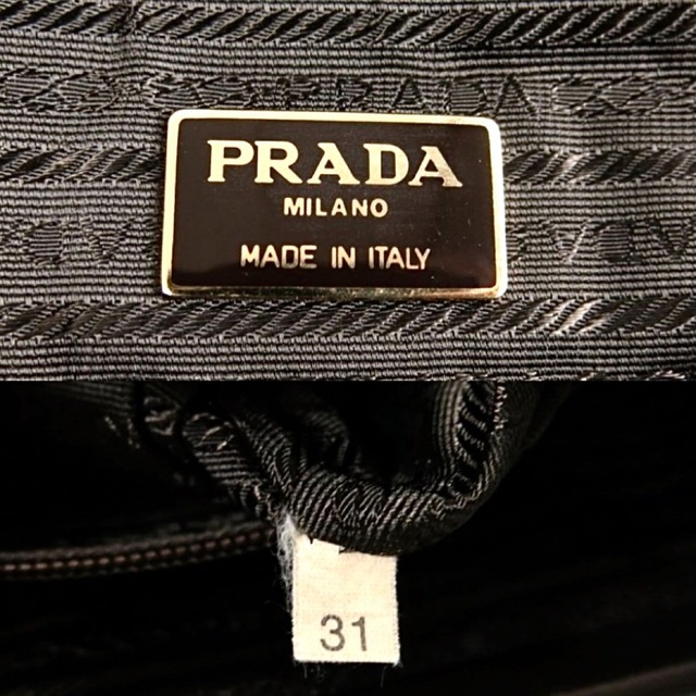 【美品】PRADA ロゴ型押し ヴィンテージ ハンドバッグ