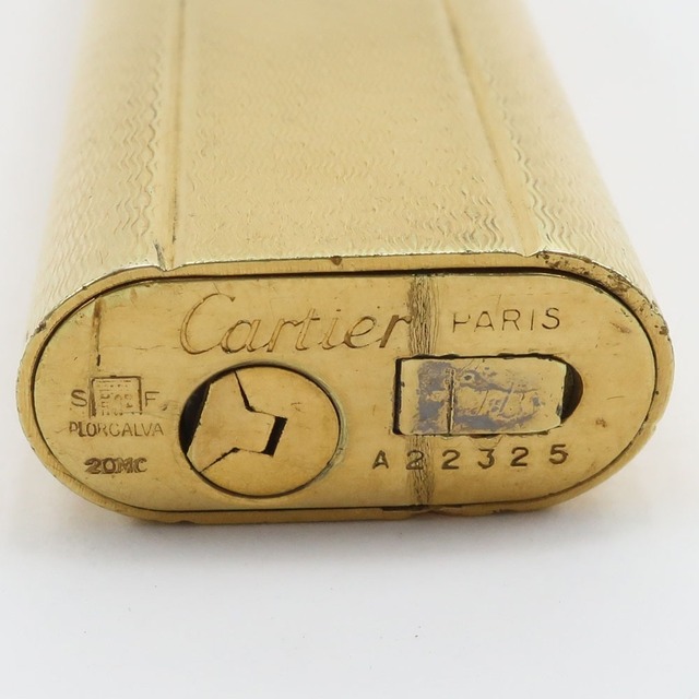 【メンテ済・美品】Cartier カルティエ ライター オーバル金箔柄 No.2