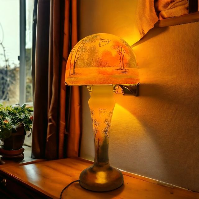 ◇証明書付◇Daum Nancyドームナンシー 2灯ランプ 高さ43.5cm