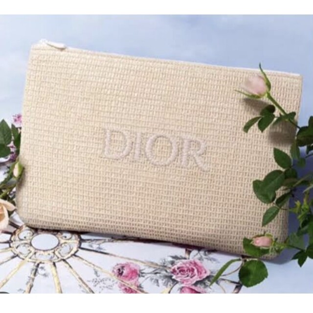 Christian Dior(クリスチャンディオール)のDIOR ポーチ ノベルティ 母の日 白 アイボリー ディオール 袋 レディースのファッション小物(ポーチ)の商品写真