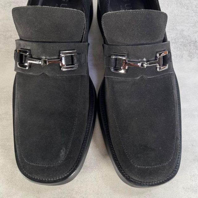 GUCCI グッチ メタル ロゴ ビット ローファー ビジネスシューズ 黒