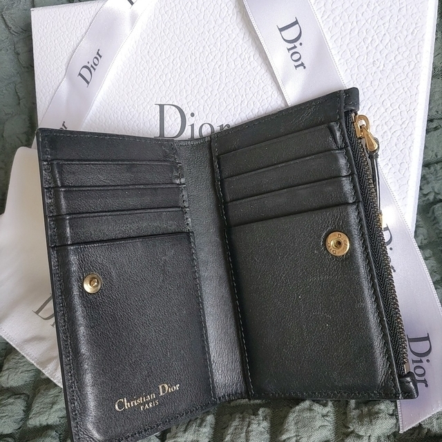 新品 限定 ディオ DIOR グレー財布 折り財布