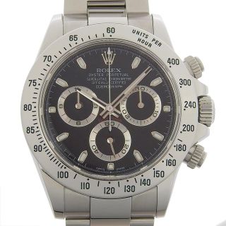 ロレックス(ROLEX)の【本物保証】 箱・保付 新品同様 ロレックス ROLEX デイトナ メンズ 自動巻き 腕時計 黒文字盤 クロノグラフ 116520 ランダム番(腕時計(アナログ))