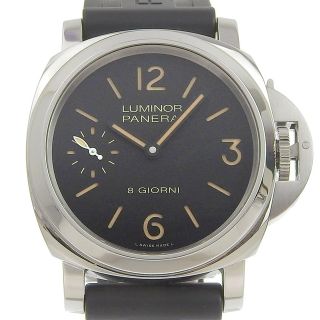 パネライ(PANERAI)の【本物保証】 箱・保付 新品同様 パネライ PANERAI ルミノールベース 8デイズ 腕時計 スモセコ サンドイッチダイヤル PAM00915 OP7347(腕時計(アナログ))