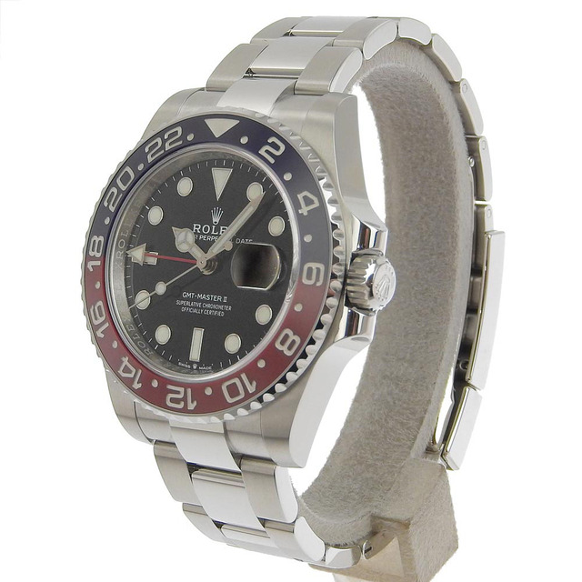 ROLEX(ロレックス)の【本物保証】 箱・保付 新品同様 ロレックス ROLEX GMTマスター2 II 腕時計 ペプシベゼル オイスターブレス 青 赤 ランダム番 126710BLRO メンズの時計(腕時計(アナログ))の商品写真