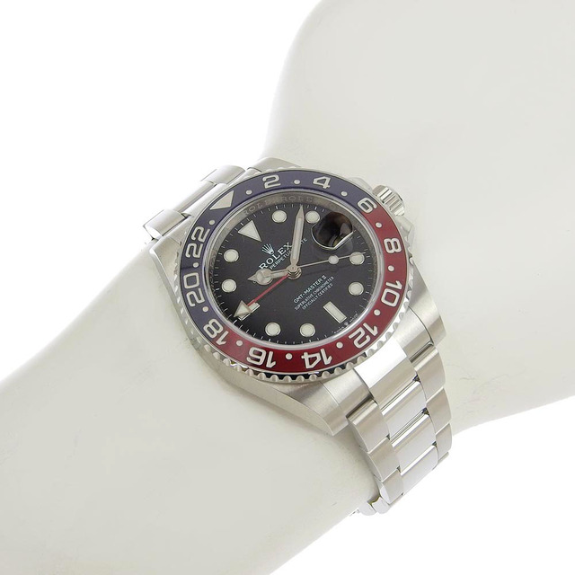 ROLEX(ロレックス)の【本物保証】 箱・保付 新品同様 ロレックス ROLEX GMTマスター2 II 腕時計 ペプシベゼル オイスターブレス 青 赤 ランダム番 126710BLRO メンズの時計(腕時計(アナログ))の商品写真