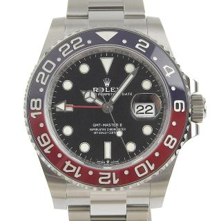 ロレックス(ROLEX)の【本物保証】 箱・保付 新品同様 ロレックス ROLEX GMTマスター2 II 腕時計 ペプシベゼル オイスターブレス 青 赤 ランダム番 126710BLRO(腕時計(アナログ))