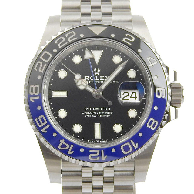 ROLEX(ロレックス)の【本物保証】 箱・保付 新品同様 ロレックス ROLEX GMTマスター2 II 腕時計 バッドマン ジュビリーブレス 黒 青 126710BLNR ランダム番 メンズの時計(腕時計(アナログ))の商品写真