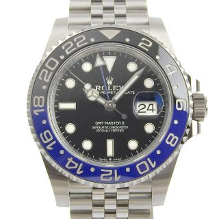 ロレックス(ROLEX)の【本物保証】 箱・保付 新品同様 ロレックス ROLEX GMTマスター2 II 腕時計 バッドマン ジュビリーブレス 黒 青 126710BLNR ランダム番(腕時計(アナログ))