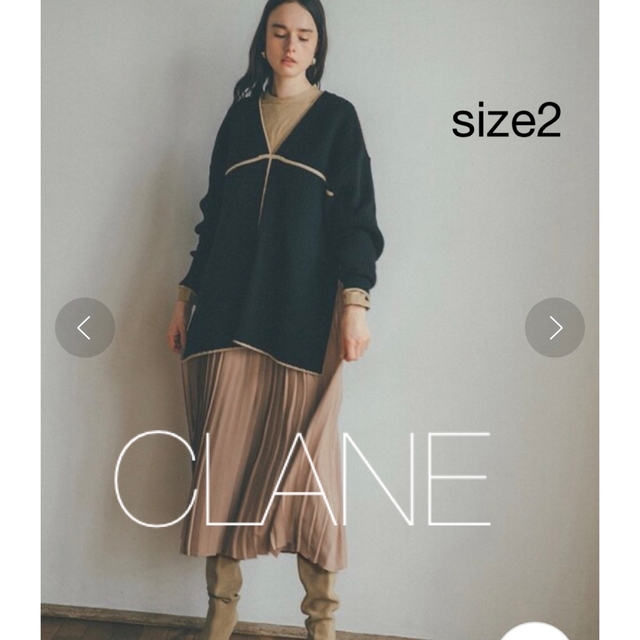 ☆美品☆ クラネ　CLANE ダブルフェイスラインニット　サイズ2