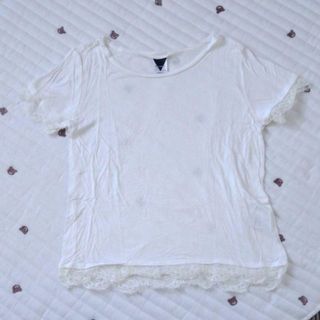 【新品】【¥300送料無料】Roomy’sルーミーズ　Tシャツ　レース(Tシャツ(半袖/袖なし))