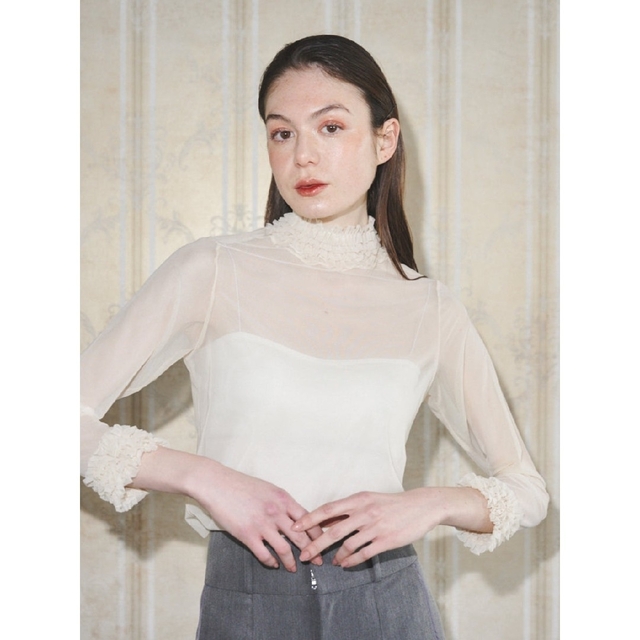 MIRO AMURETTE SHEER FRILL BLOUSE