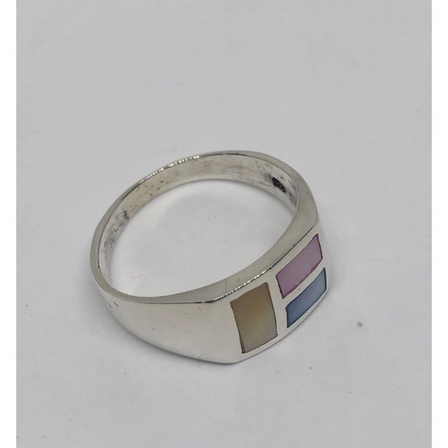 シェルシルバー925リング　印台　SILVER925指輪　ギフトリング　ぞコ2R メンズのアクセサリー(リング(指輪))の商品写真