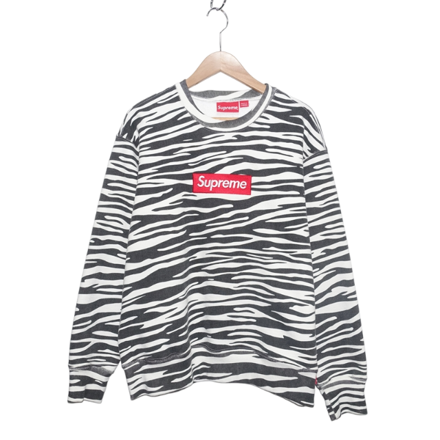 SUPREME 22aw Box Logo Crew Neck Zebra 【着後レビューで 送料無料