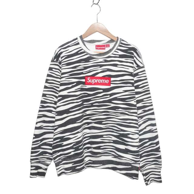 SUPREME 22aw Box Logo Crew Neck Zebra