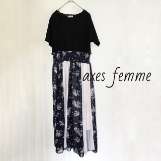 アクシーズファム(axes femme)のaxes femme 切替スカートドッキングワンピース Mサイズ / USED(ロングワンピース/マキシワンピース)