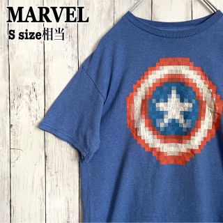 マーベル(MARVEL)のMARVEL マーベル キャプテンアメリカ ビッグロゴ 青 tシャツ US古着(Tシャツ/カットソー(半袖/袖なし))