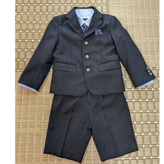 男の子フォーマルスーツ黒、シャツ、ネクタイ　110cm(ドレス/フォーマル)