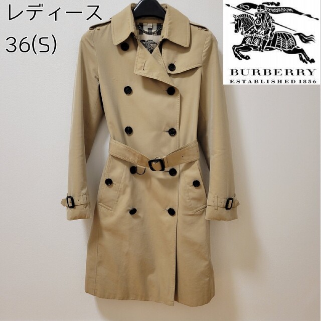 BURBERRY バーバリー トレンチコート ノバチェック レディース Sサイズ-