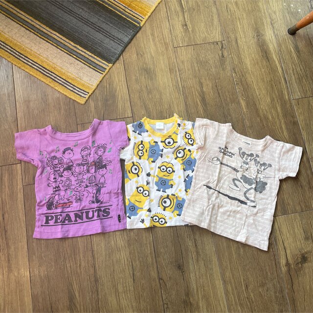 ミニオン(ミニオン)のミニオン スヌーピー ミッキー Tシャツ 3枚セット キッズ/ベビー/マタニティのキッズ服女の子用(90cm~)(Tシャツ/カットソー)の商品写真