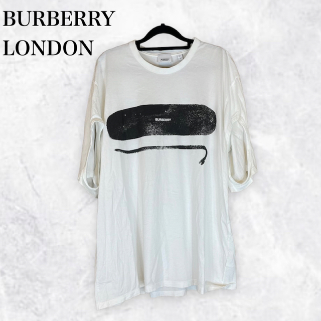 販売サイト 【希少】BURBERRY LONDON 20SS ロゴプリント Tシャツ M トップス バーバリーカットソー薄め黒