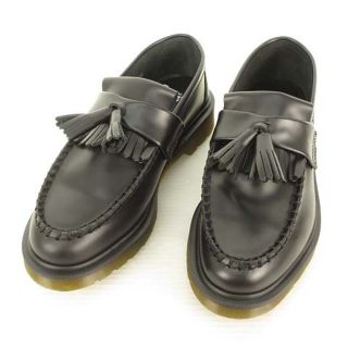 ドクターマーチン(Dr.Martens)のADRIAN エイドリアン 美品 キルト タッセル ローファー UK5 ブラック(ローファー/革靴)