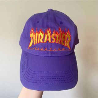 スラッシャー(THRASHER)のレアカラー THRASHER スラッシャー ロゴ キャップ 炎 パープル 紫(キャップ)