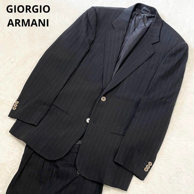 ジョルジオ アルマーニ スーツ セットアップ 黒 46 メンズ【AFA10】