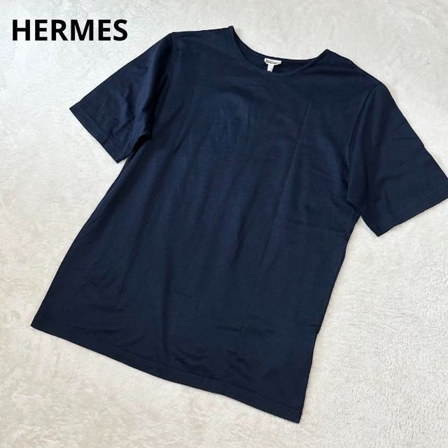 HERMES　エルメス　ネイビー　カットソー　半袖　Tシャツ　トップス　コットン