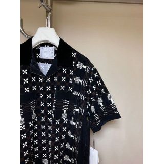 新品 22AW SACAI 異素材組み合わせ　オープンカラーシャツ 4631