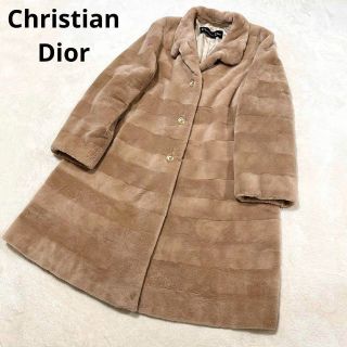 未使用級✨DIOR ファーコート 本毛皮 カナージュ柄 トグル 大きいサイズ