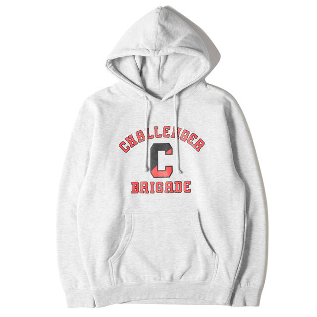 CHALLENGER チャレンジャー パーカー カレッジロゴ スウェットパーカー COLLEGE HOODIE 23SS アッシュグレー M トップス フーディー スウェットシャツ 【メンズ】【美品】