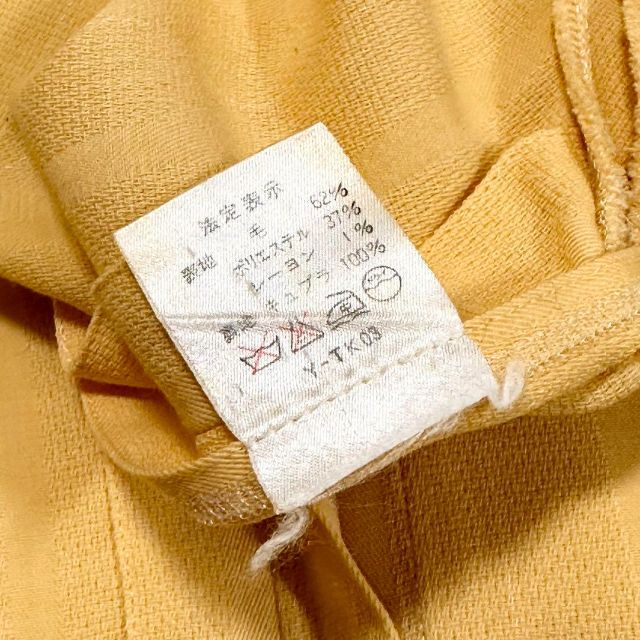 クリスチャンディオール　ノーカラージャケット　オーバーサイズ　ウール　黄色　M