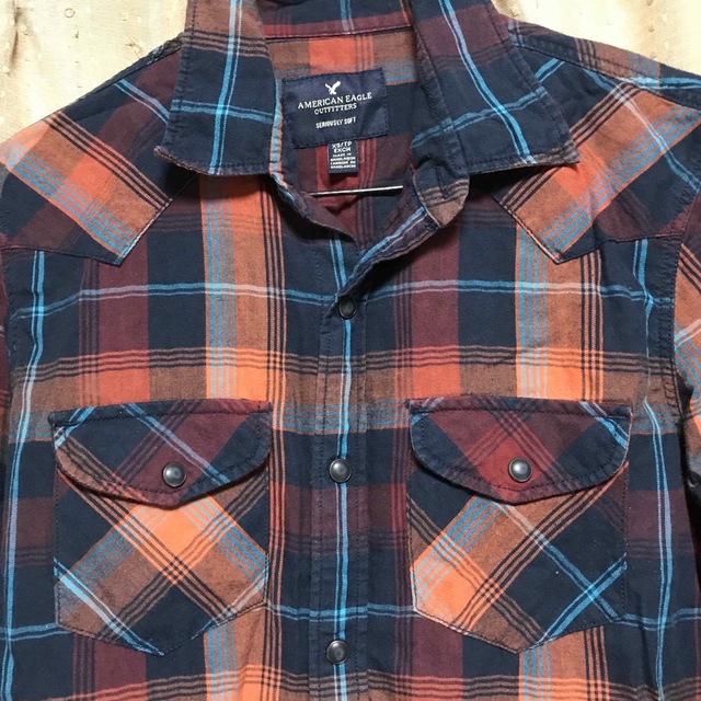 American Eagle(アメリカンイーグル)のアメリカンイーグル　シャツ　チェックシャツ　XS メンズのトップス(シャツ)の商品写真