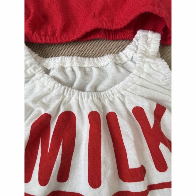 MILK 哺乳瓶 変身 ロンパース 50~60 キッズ/ベビー/マタニティのベビー服(~85cm)(ロンパース)の商品写真