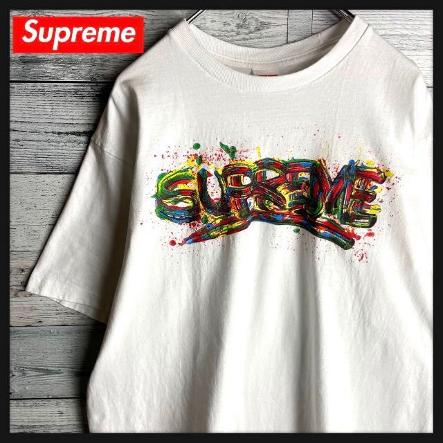 人気Lサイズ】シュプリーム☆センタービッグペイントロゴTシャツ 即