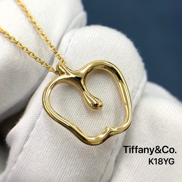 約15mmチェーン長さティファニー TIFFANY＆CO エルサペレッテイ アップルペンダント ネックレス  K18YG ジュエリー