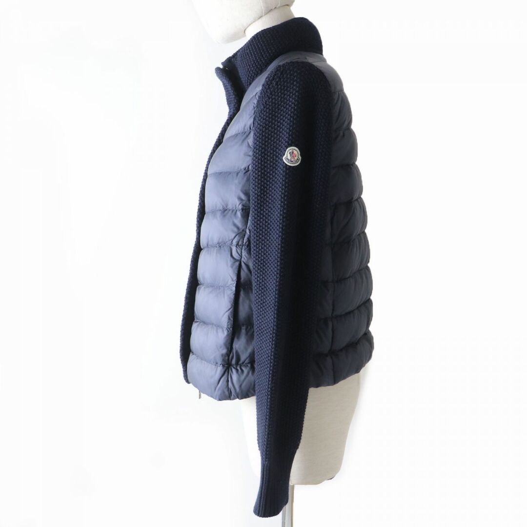 モンクレール CARDIGAN TRICOT ダウン 切替え ジップアップ パーカー 9B523 00 V9185 レディース ライトベージュ MONCLER [美品]  【アパレル・小物】