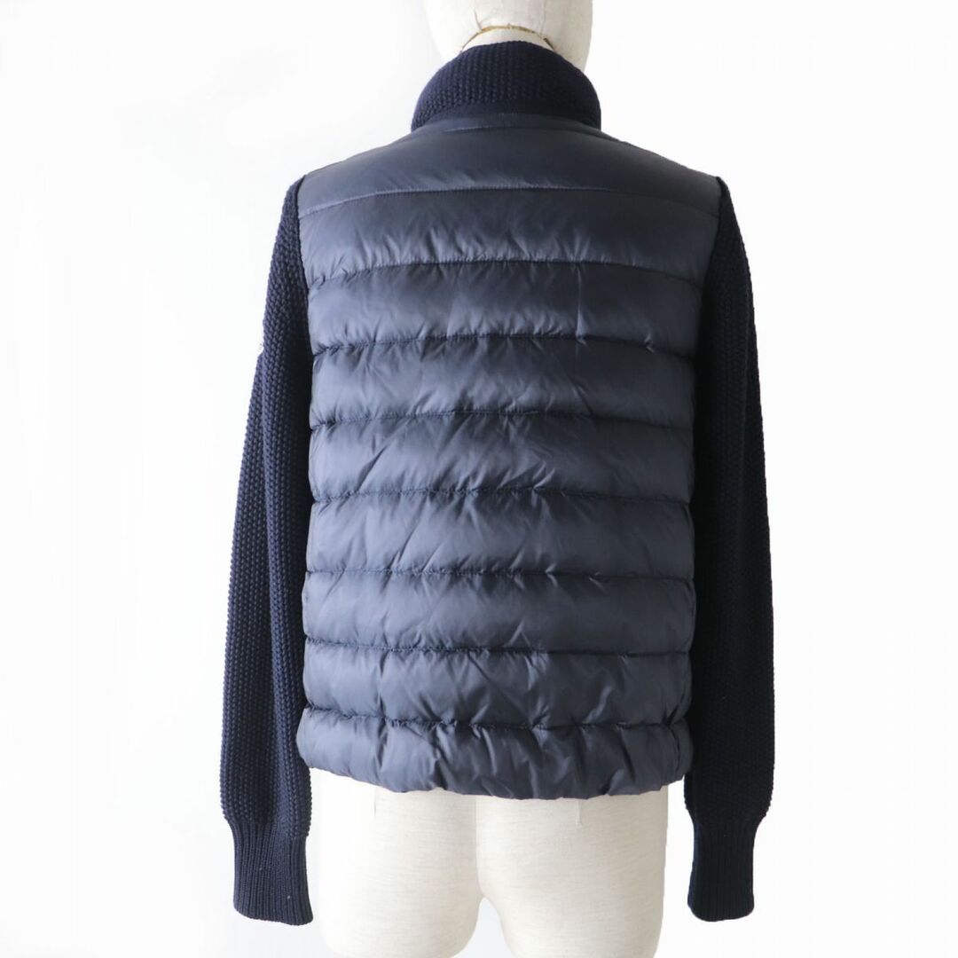 モンクレール CARDIGAN TRICOT ダウン 切替え ジップアップ パーカー 9B523 00 V9185 レディース ライトベージュ MONCLER [美品]  【アパレル・小物】