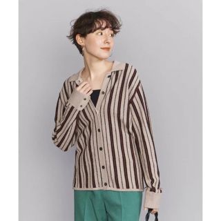 ビューティアンドユースユナイテッドアローズ(BEAUTY&YOUTH UNITED ARROWS)のBY ブークレストライプ シャツカーディガン -ウォッシャブル-(カーディガン)